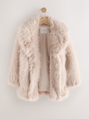 Cream Faux Fur Coat (3-16yrs) - Image 3 of 5
