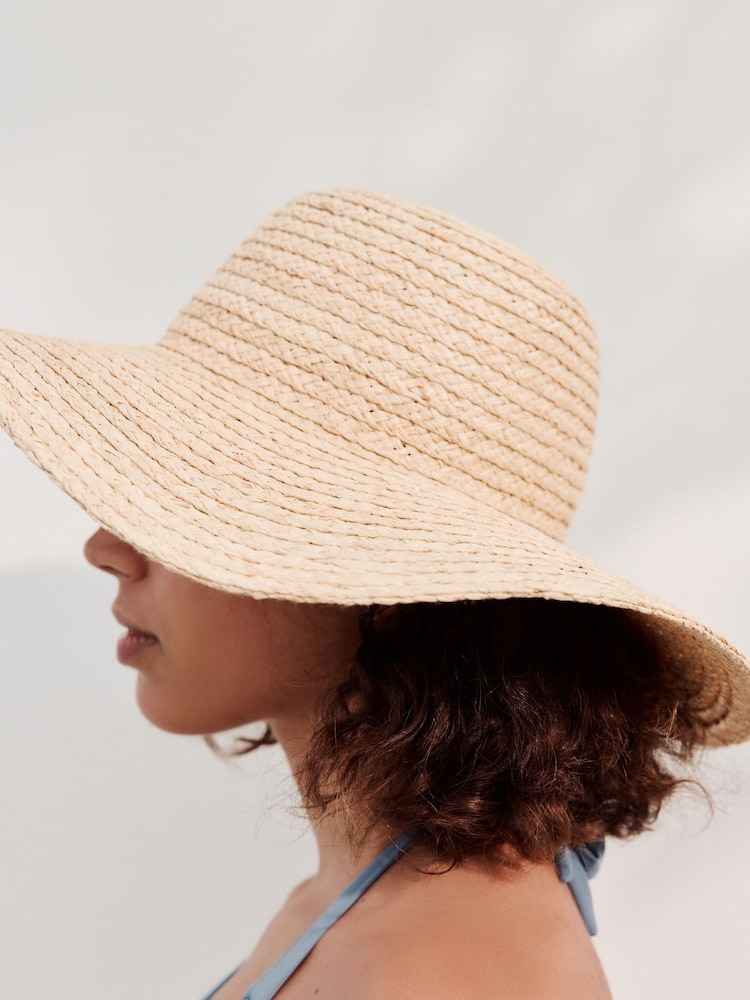 Neutral Wide Brim Floppy Hat - Image 3 of 6