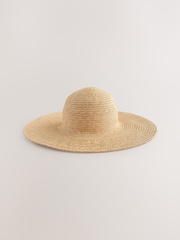 Neutral Wide Brim Floppy Hat - Image 4 of 6