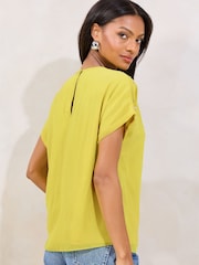 Lipsy Yellow Sequin Detail Printed T-Shirt - Image 4 of 4