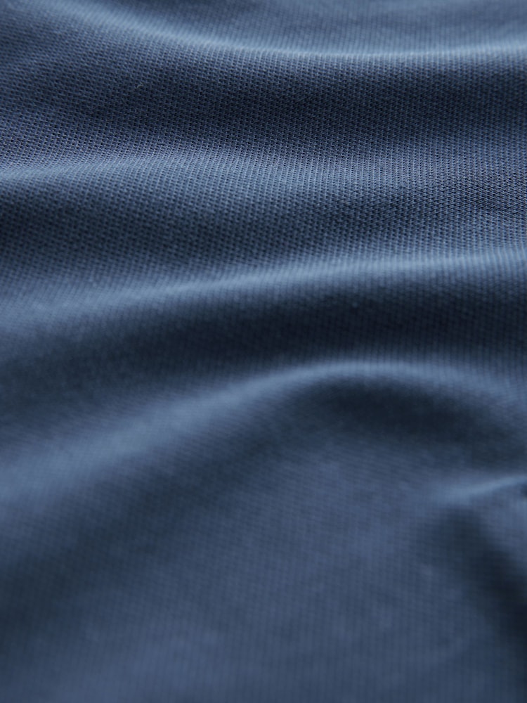 Navy Ottoman Regular Fit Short Sleeve Tipped Polo Shirt - Image 6 of 6