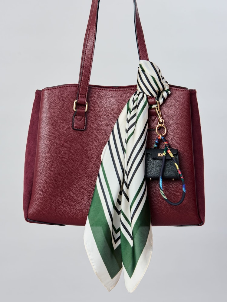Aela Green And White Stripe Print Tie Me Up Scarf - Image 1 of 5