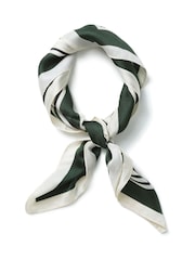 Aela Green And White Stripe Print Tie Me Up Scarf - Image 3 of 5