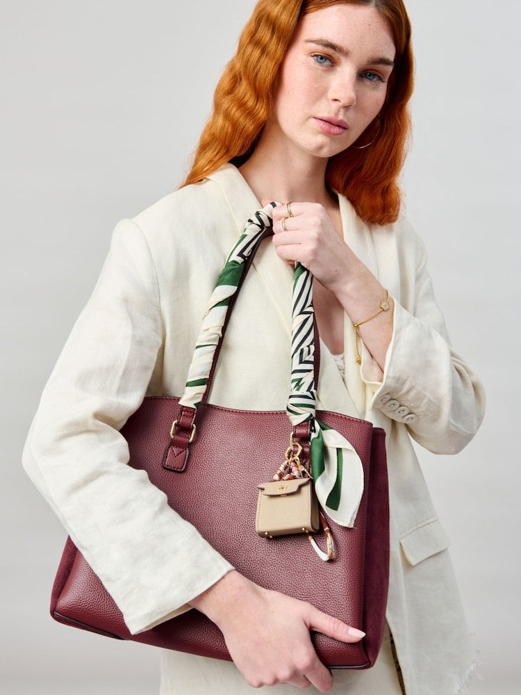 Aela Green And White Stripe Print Tie Me Up Scarf - Image 5 of 5