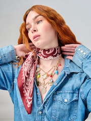 Aela Burgundy Paisley Print Tie Me Up Scarf - Image 4 of 4