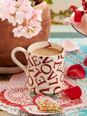 Emma Bridgewater Cream L.O.V.E Polka Red 1/2 Pint Mug - Image 1 of 5