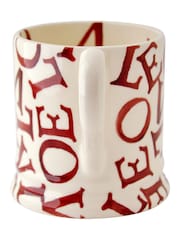 Emma Bridgewater Cream L.O.V.E Polka Red 1/2 Pint Mug - Image 3 of 5