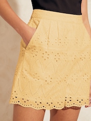 Love & Roses Buttermilk Elasticated Back Broderie Shorts - Image 2 of 4