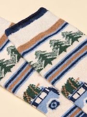 Joules Ellis Navy Fairisle Cosy Socks - Image 2 of 3