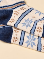Joules Ellis Navy Fairisle Cosy Socks - Image 3 of 3