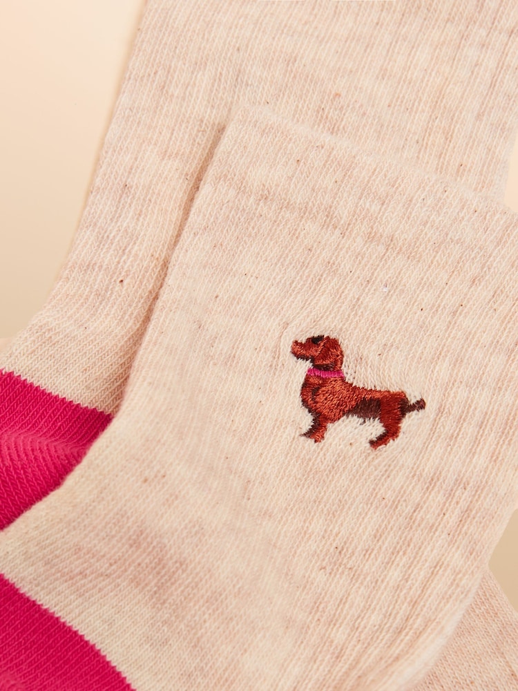 Joules Kids' Volley Cream/Blue Pack of Two Tennis Socks - Image 1 of 3