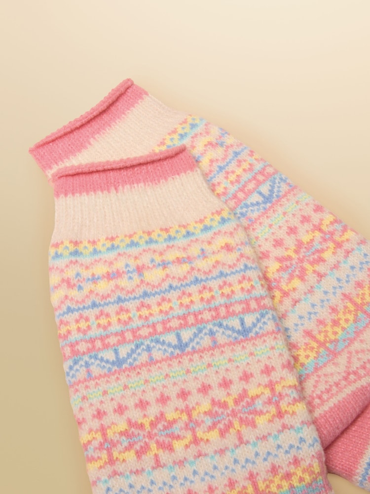 Joules Girls' Wader Cream Fair Isle Welly Socks - Image 2 of 3 Joules Girls' Wader Cream Fair Isle Welly Socks - Image 2 of 3