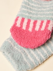 Joules Fluffy Penguin Pink/Blue Character Socks - Image 3 of 3