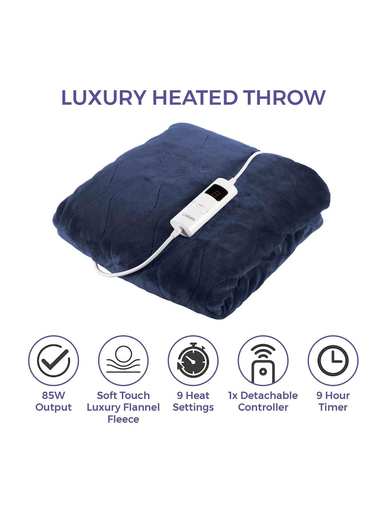 Carmen Blue Core Fleece Luxury Electric Heated Flow and Over B 9 Heat Settings - Image 2 of 8