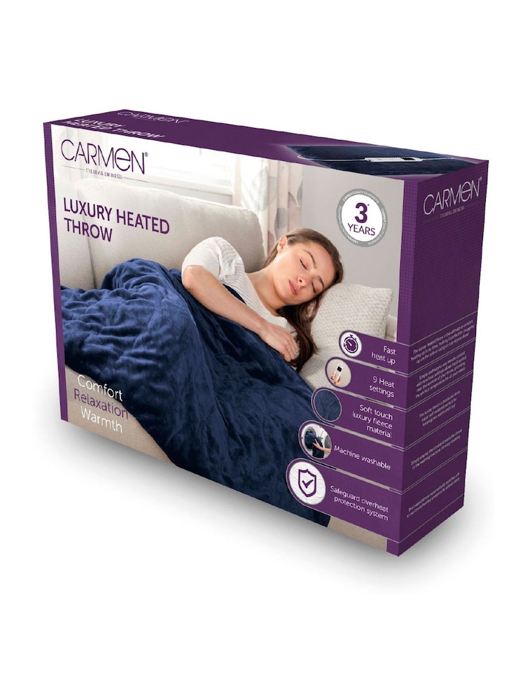 Carmen Blue Core Fleece Luxury Electric Heated Flow and Over B 9 Heat Settings - Image 8 of 8
