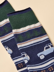 Joules Weston Navy Fairisle Sock - Image 2 of 3