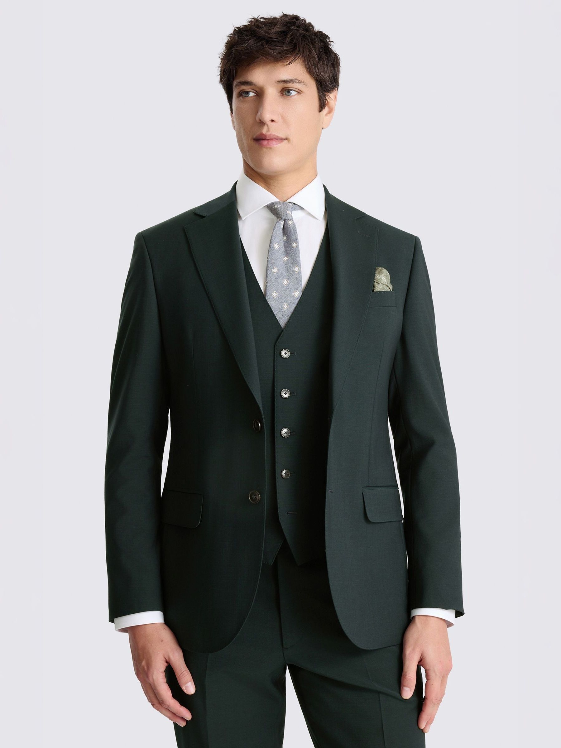 Buy MOSS Bottle Green Single Breasted Tailored Fit Performance