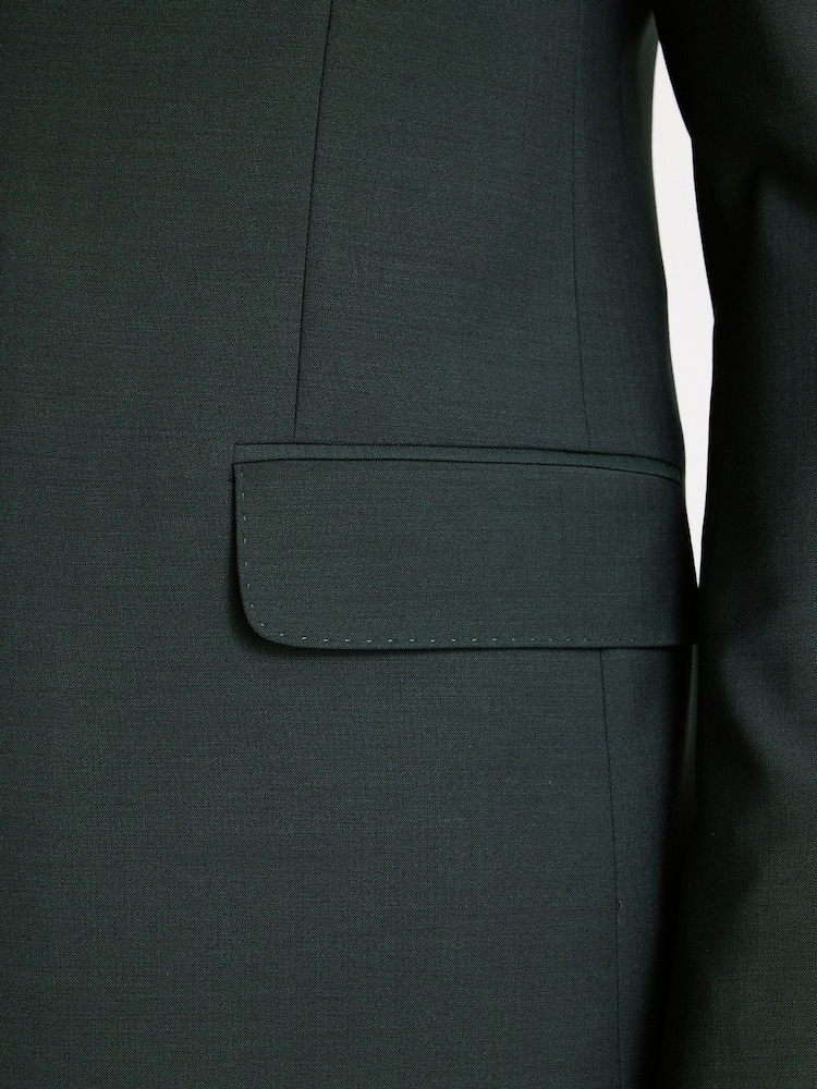 Lahvově zelená - MOSS Přizpůsobený střih Performance Oblek Bunda - Obrázek 6 z 6