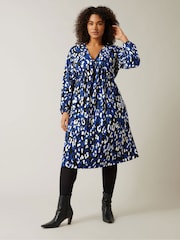 Evans Spot Print Jersey Crepe Black Dress - Image 2 of 6