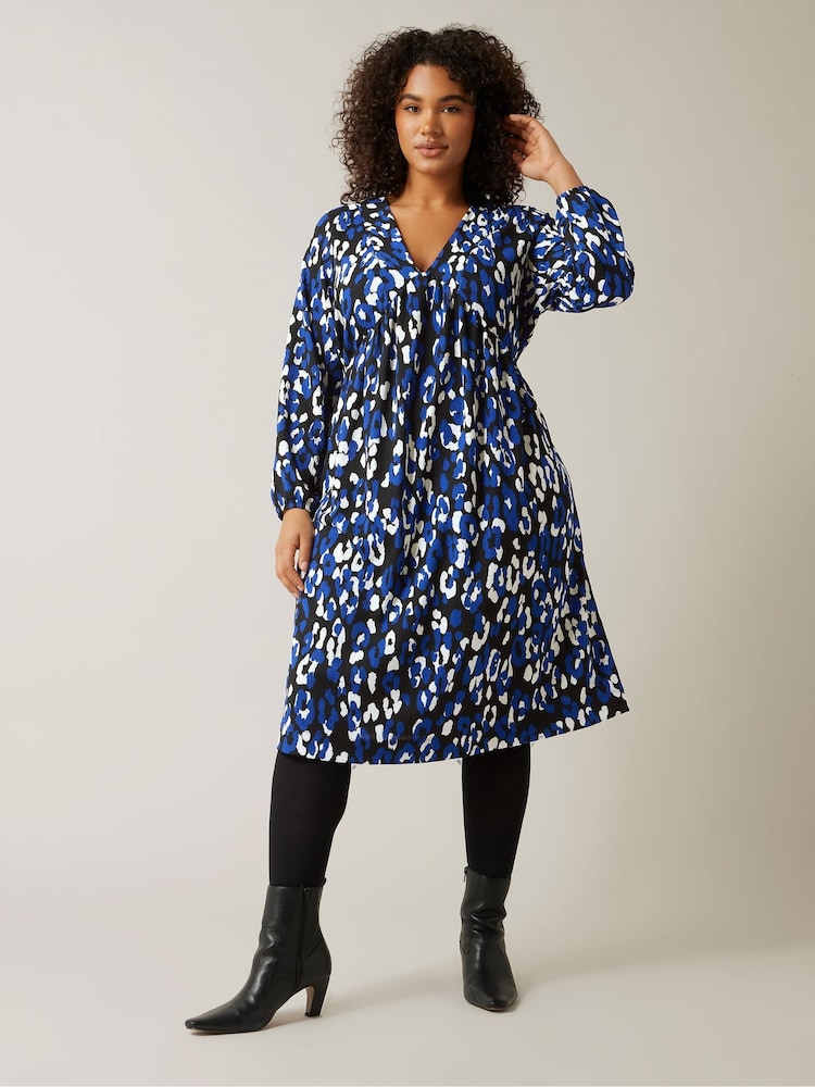 Evans Spot Print Jersey Crepe Black Dress - Image 2 of 6