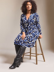 Evans Spot Print Jersey Crepe Black Dress - Image 3 of 6