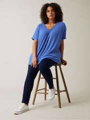 Evans Blue Plisse Pleated Swing Top - Image 2 of 5