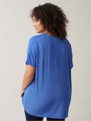 Evans Blue Plisse Pleated Swing Top - Image 3 of 5