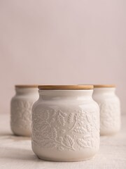 Price & Kensington. Cream Acorn Tea Coffee Sugar Storage Set - Image 2 of 3