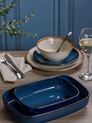 Mason Cash Set of 2 Blue Reactive Rectangular Serving Dishes - Image 2 of 4