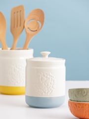 Mason Cash Cream Green and Yellow Home to Roost Large Storage and Untensil Pot - Image 3 of 3