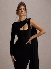 Club L London Платье с одним рукавом и накидкой Ashini - Image 4 of 6