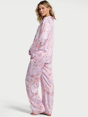 Victoria's Secret Purple Floral Satin Long Pyjama Set - Image 2 of 2