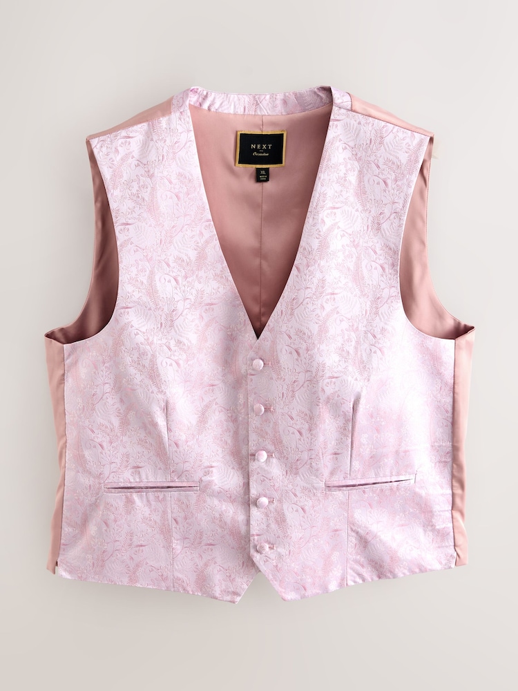 Pink Regular Fit Occasion Waistcoat - Image 1 of 4