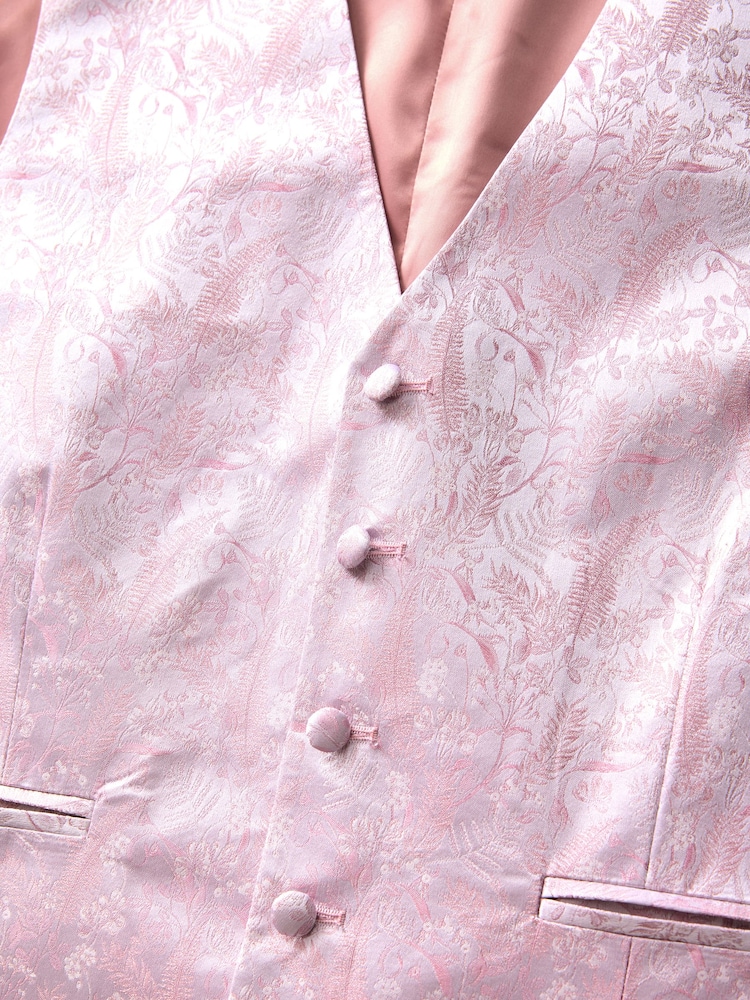 Pink Regular Fit Occasion Waistcoat - Image 2 of 4