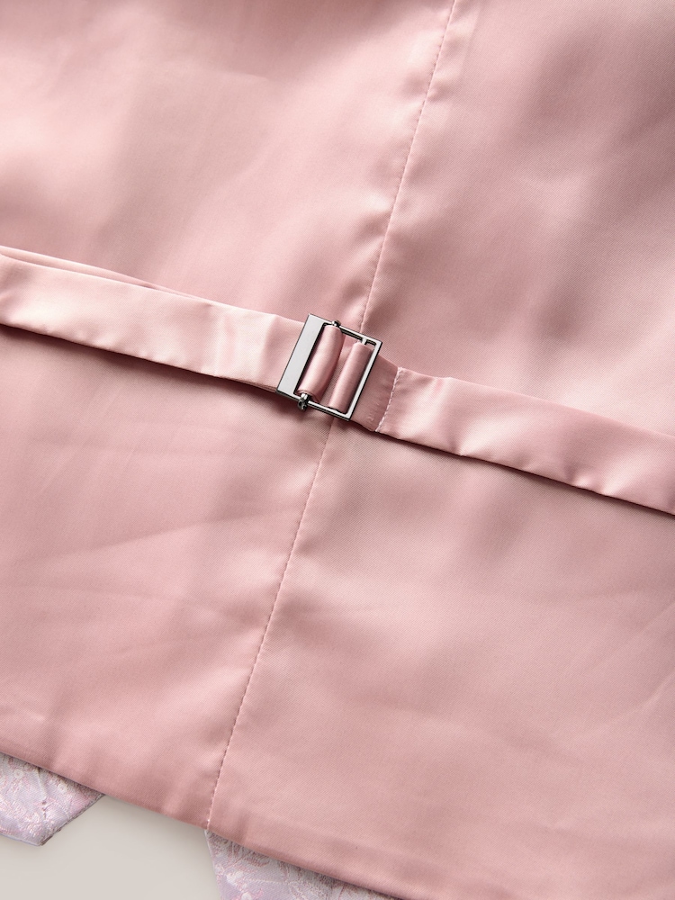 Pink Regular Fit Occasion Waistcoat - Image 3 of 4