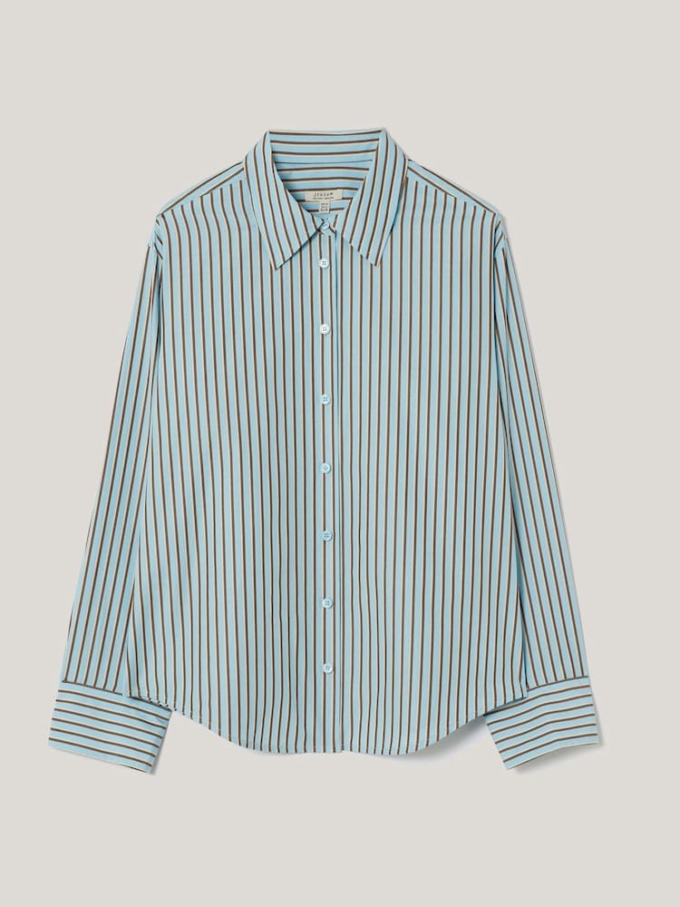Jigsaw Blue Cotton Stripe Shirt - Image 7 of 7
