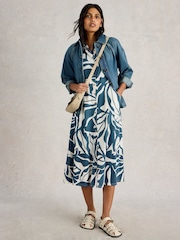 White Stuff Blue Rua Jersey Shirt Dress - Image 1 of 6