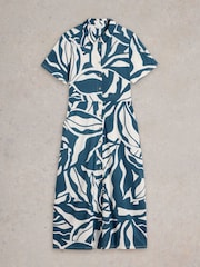White Stuff Blue Rua Jersey Shirt Dress - Image 5 of 6