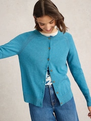 White Stuff Blue 100% Organic Cotton Lulu Cardigan - Image 1 of 6