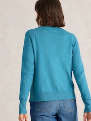 White Stuff Blue 100% Organic Cotton Lulu Cardigan - Image 2 of 6