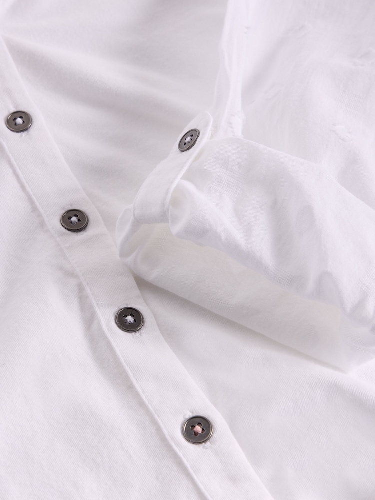 White Stuff White Annie Mix Jersey 100% Organic Cotton Shirt - Image 6 of 6