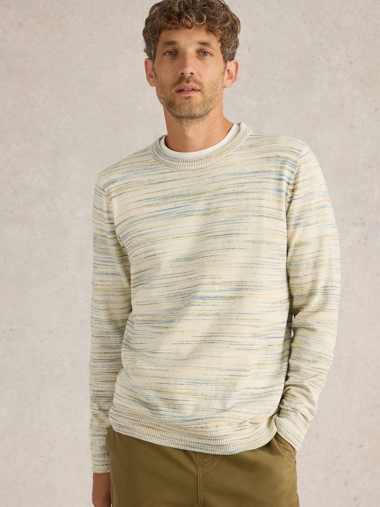 White Stuff Natural Henderson Spacedye 100% Cotton Jumper - Image 1 of 6