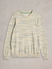 White Stuff Natural Henderson Spacedye 100% Cotton Jumper - Image 5 of 6