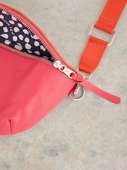 White Stuff Pink Mini Sebby Leather Sling Bag - Image 3 of 4