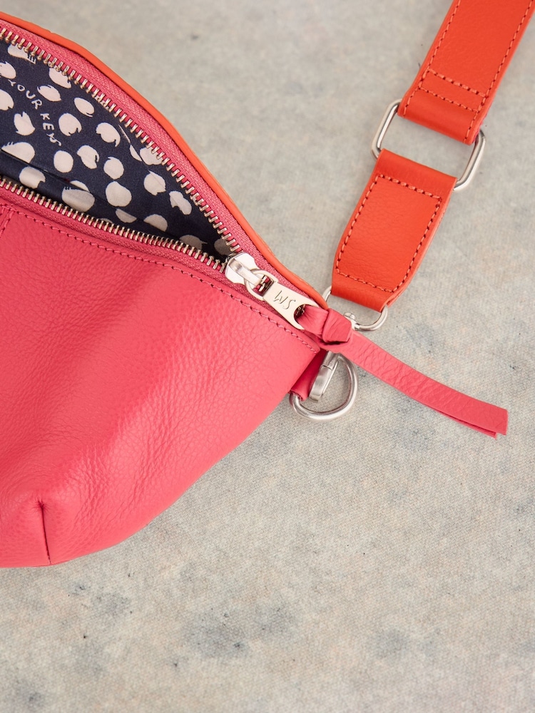 White Stuff Pink Mini Sebby Leather Sling Bag - Image 2 of 4