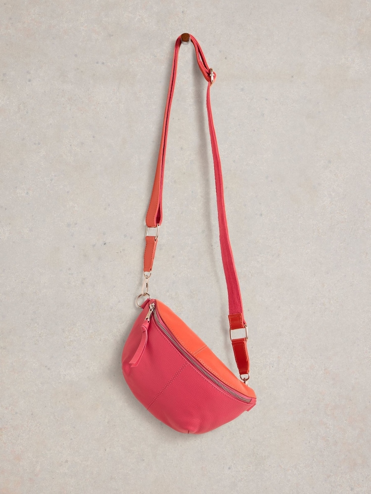 White Stuff Pink Mini Sebby Leather Sling Bag - Image 4 of 4