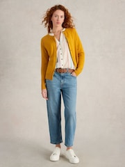 White Stuff Yellow 100% Organic Cotton Lulu Cardigan - Image 1 of 6