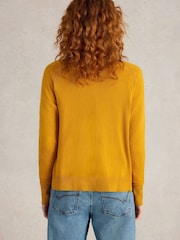 White Stuff Yellow 100% Organic Cotton Lulu Cardigan - Image 2 of 6