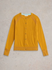 White Stuff Yellow 100% Organic Cotton Lulu Cardigan - Image 5 of 6