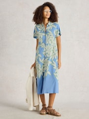White Stuff Blue Rua Jersey Shirt Dress - Image 1 of 6